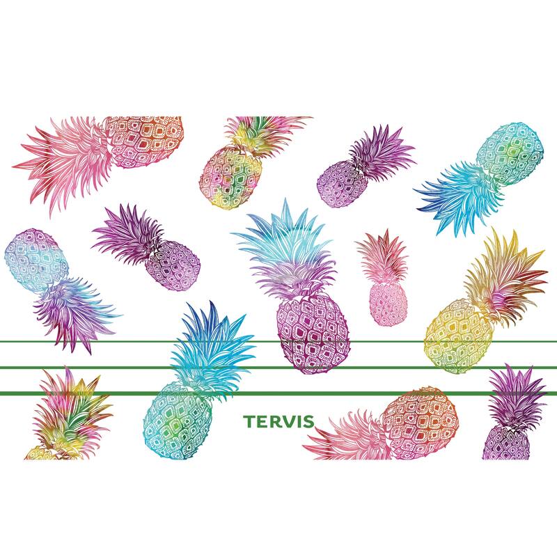 Tervis Traveler Watercolor Pineapples Triple Walled Insulated Travel Tumbler, Stainless Steel