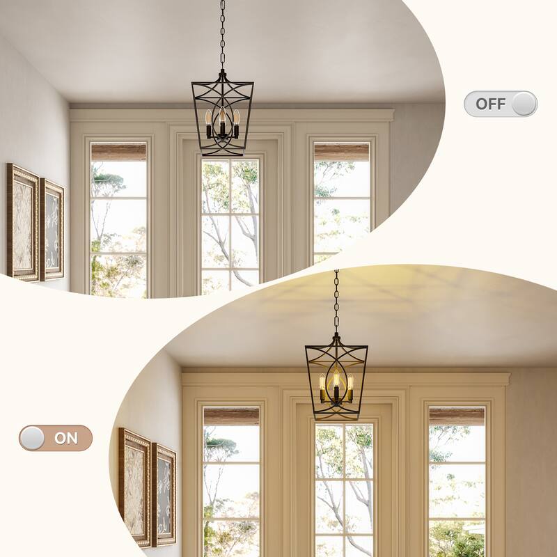 Modern Geometric Metal Pendant Light with Adjustable 60" Chain
