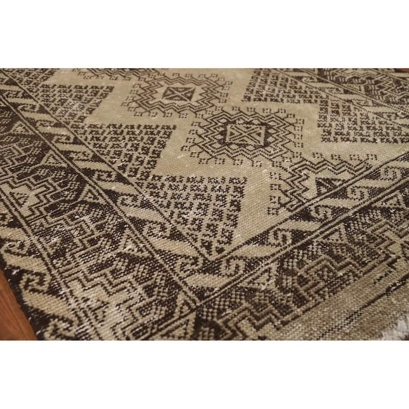 Tribal Geometric Qashqai Persian Area Rug Hand-Knotted Wool Carpet - 3'10" x 6'5"