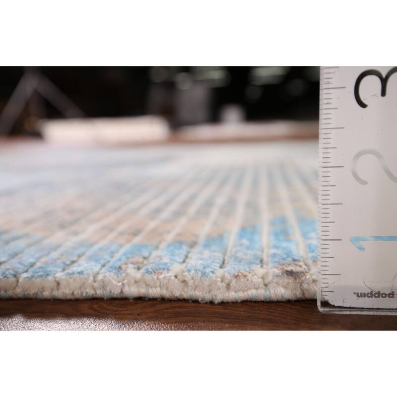 Abstract Oriental Accent Rug Handmade Wool Carpet - 3'0" x 5'1"