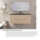 preview thumbnail 55 of 57, Floating Bathroom Vanity in Evita Oak with Integrated Quartz Sand Top