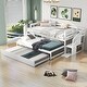 preview thumbnail 8 of 7, Simple Design Pine wood+MDF Twin Size Daybed with Double Trundle, Flexible Desk and Storage Staircase.
