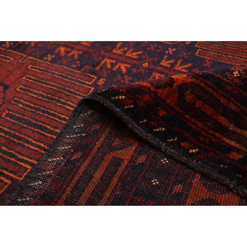 ECARPETGALLERY Hand-knotted Teimani Dark Red Wool Rug - 4'3 x 6'9