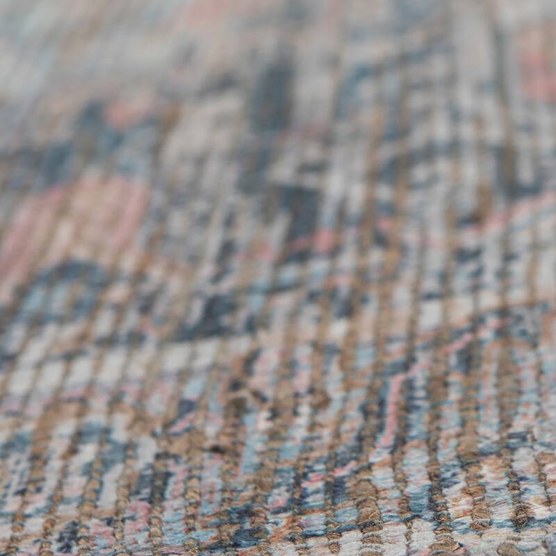 Carson Carrington Lugnvik Blue/Pink Jute Blend Flatweave Area Rug