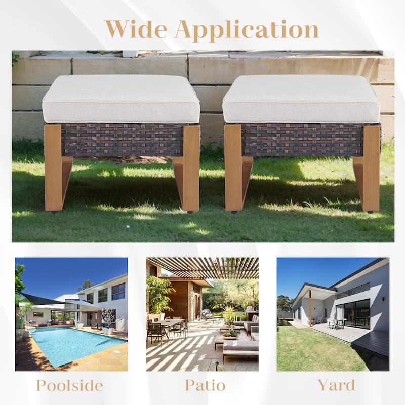 Gymojoy All-Weather Outdoor Sofa Swivel Chair Ottoman Sets