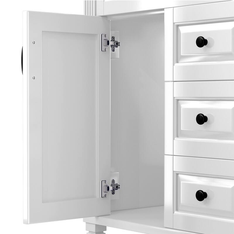 42-Inch Solid Wood Bathroom Vanity with Sink - Minimalist Elegant Style