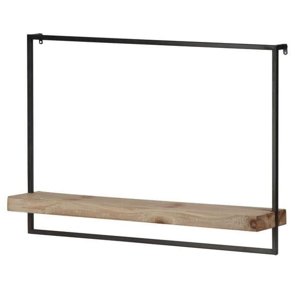 30.5" Brown and Black Contemporary Style Wall Shelf - N/A