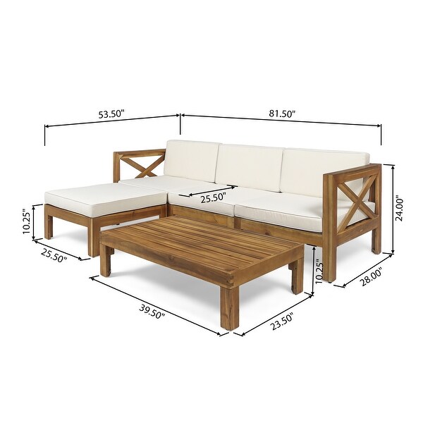 Alcove Outdoor Acacia Wood 5 Piece Sofa Set by Christopher Knight Home