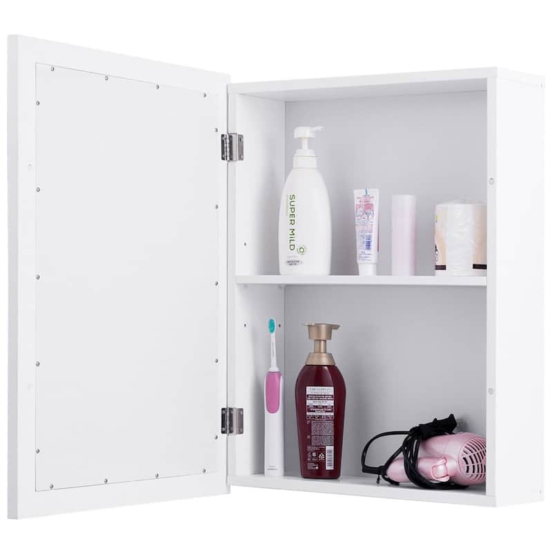 Gymax Bathroom Mirror Cabinet Wall Mounted Kitchen Medicine Storage