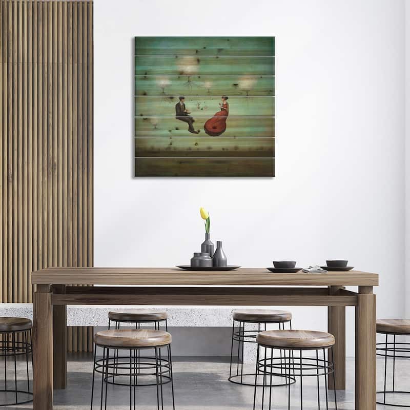 Gravitea For Two Print On Wood by Duy Huynh - Multi-Color