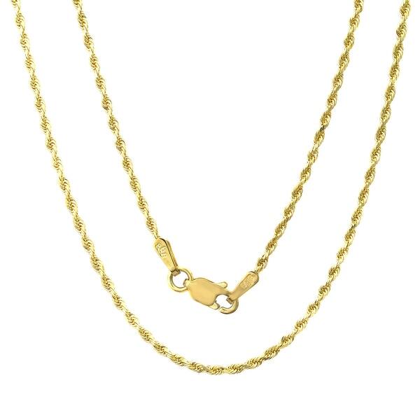 14k Yellow Gold 2 Mm Rope Chain Necklace 16 30 Inch Overstock 2259916