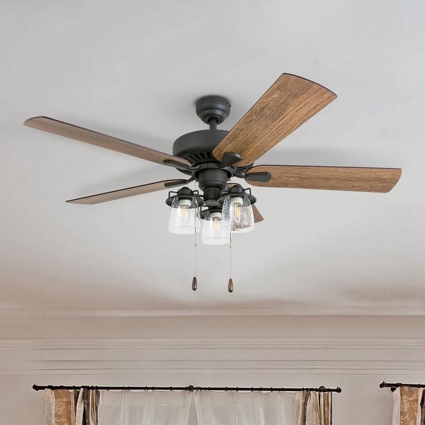 slide 2 of 10, 52" Prominence Home Briarcrest Bronze Farmhouse LED Ceiling Fan with Light, Remote Control Bronze - Hardwired