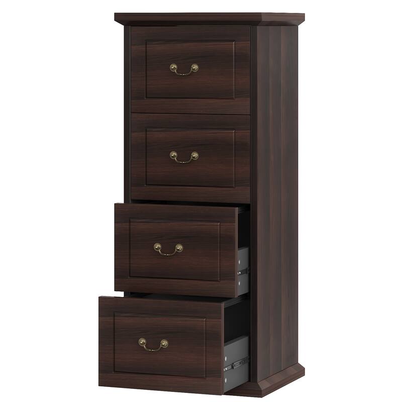 Wood File Cabinet, Tall Filing Storage Printer Stand for A4/Letter/Legal Size, Home Office Document Accent Cabinet