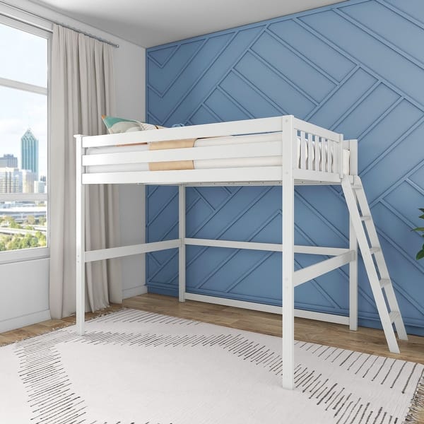 slide 2 of 5, Max and Lily Full-Size High Loft Bed White - Full