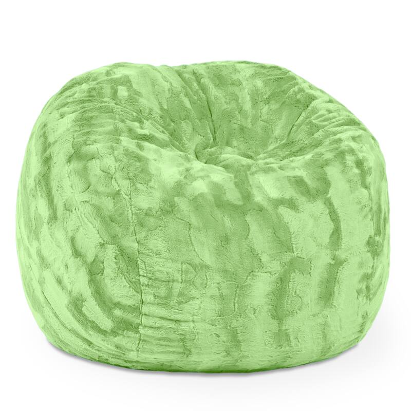 Jaxx Saxx 3 Foot Bean Bag Chair For Kids - Faux Fur - Fun Colors