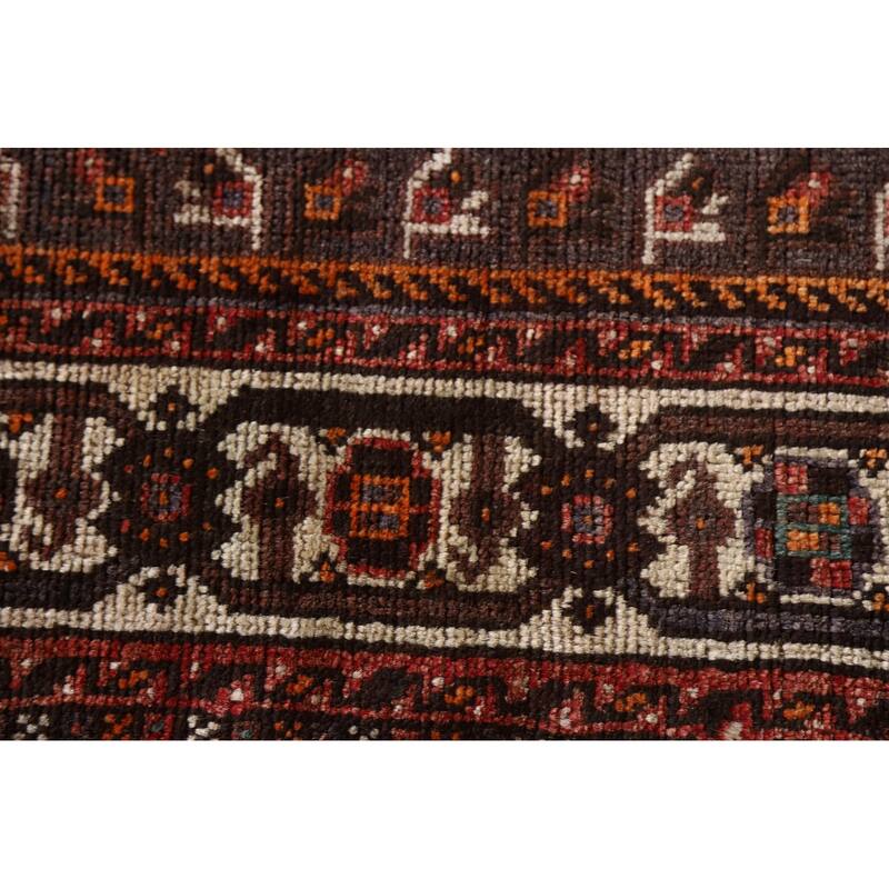 Tribal Pink Qashqai Persian Vintage Area Rug Handmade Wool Carpet - 5'4"x 8'6"