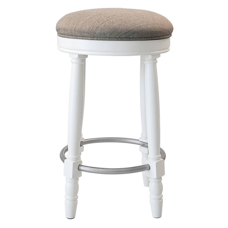 Bar Stools Set of 2, 26" Counter Height, 360° Swivel Wooden Bar stool with Fabric Upholstered Seat