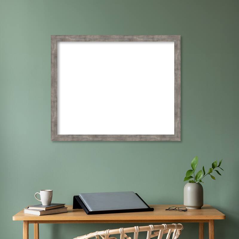 Amanti Art Marred Pewter Framed Dry Erase Magnetic Board