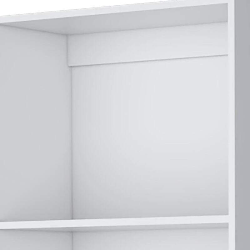 HomeRoots 71" White Wood Four Tier Bookcase