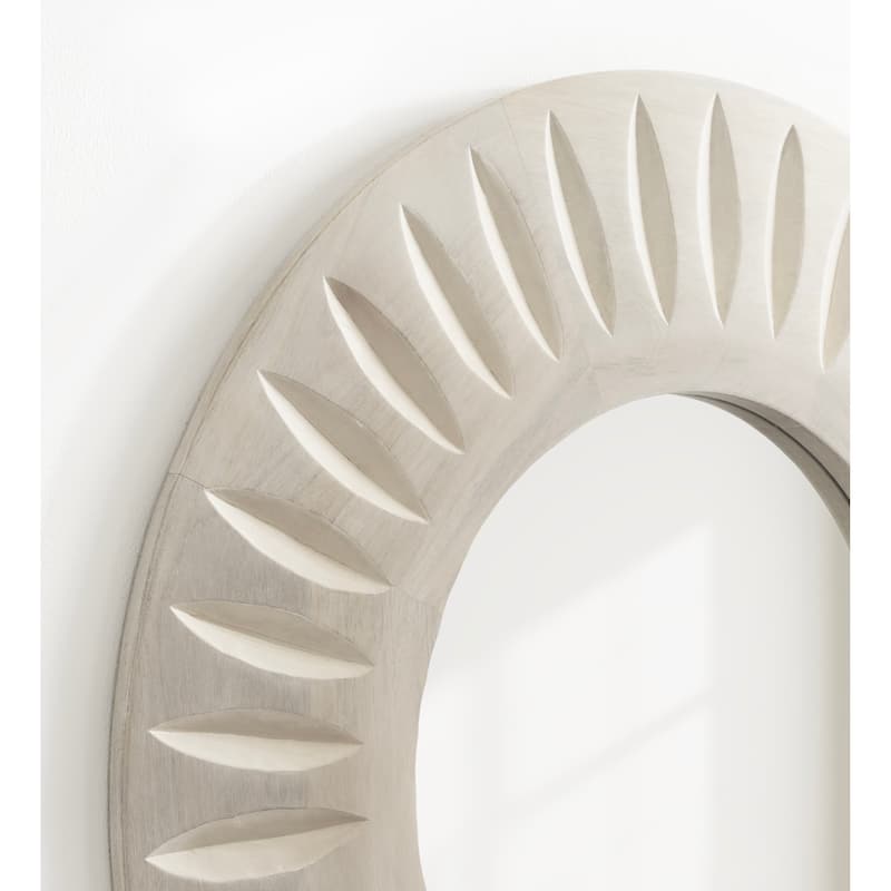 Kate and Laurel Usra Carved Wood Mirror - 26x26