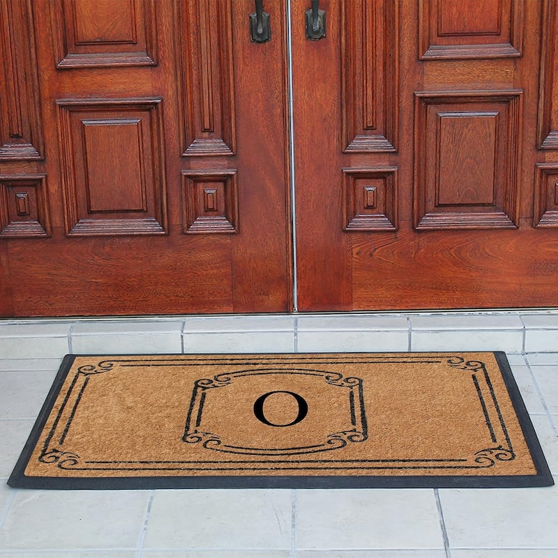 A1HC Natural Coir Monogrammed Door Mat For Front Door, 30"x48"