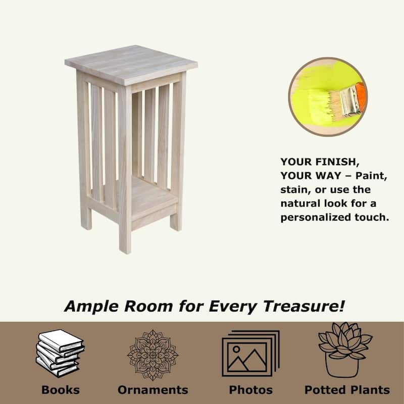 The Gray Barn Secret Valley Unfinished Solid Wood Mission Plant Stand