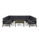 preview thumbnail 21 of 22, Perla 9-seater Acacia Wood Sectional Sofa Set by Christopher Knight Home Gray + Dark Gray Cushion
