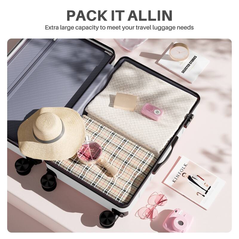 20-Inch Durable Expandable Spinner Luggage - TSA Lock & Wheels, Hardside Suitcase for Travel