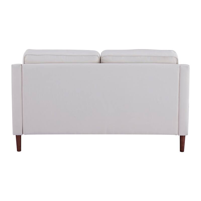 Sedona Modern Loveseat Sofa, Faux Linen / Vegan Leather Couch
