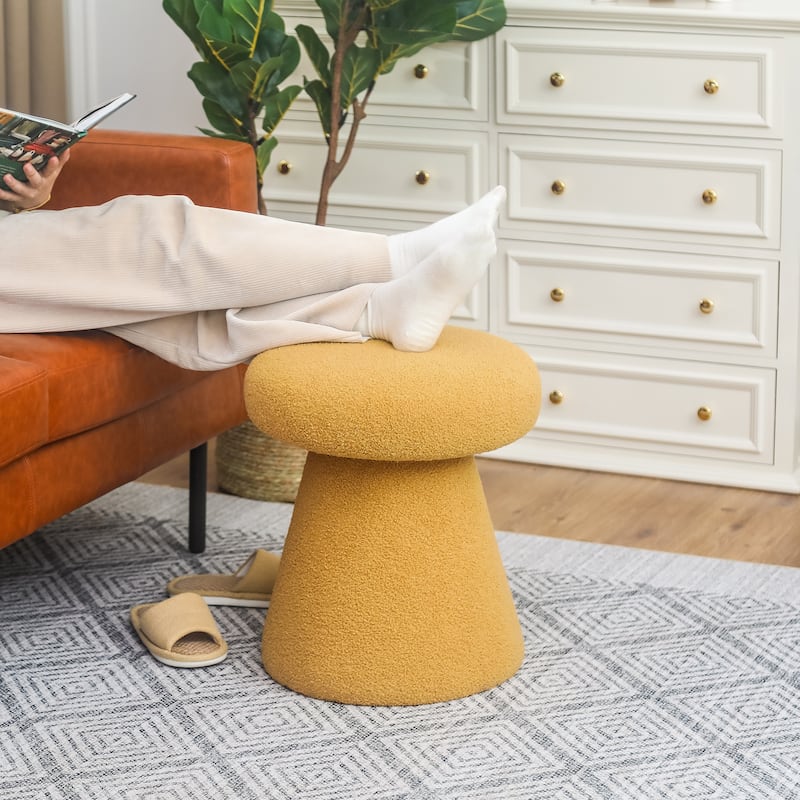 Adeco Mushroom Ottoman Large Soft Foot Stool for Living Room Bedroom