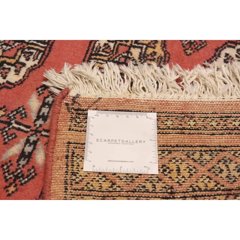 ECARPETGALLERY Hand-knotted Peshawar Bokhara Coral Wool Rug - 2'8 x 9'10