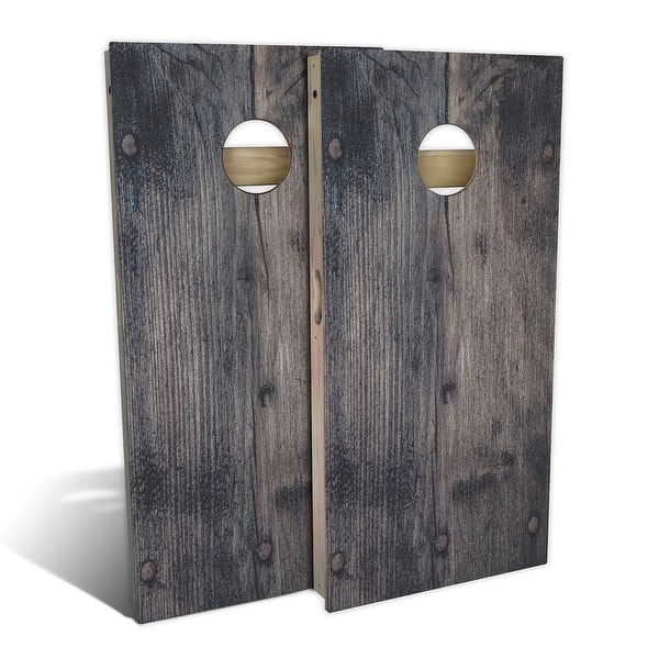 slide 2 of 8, Black Nail Outdoor Cornhole Board Set Backyard 2x4 - Include Carrying Case