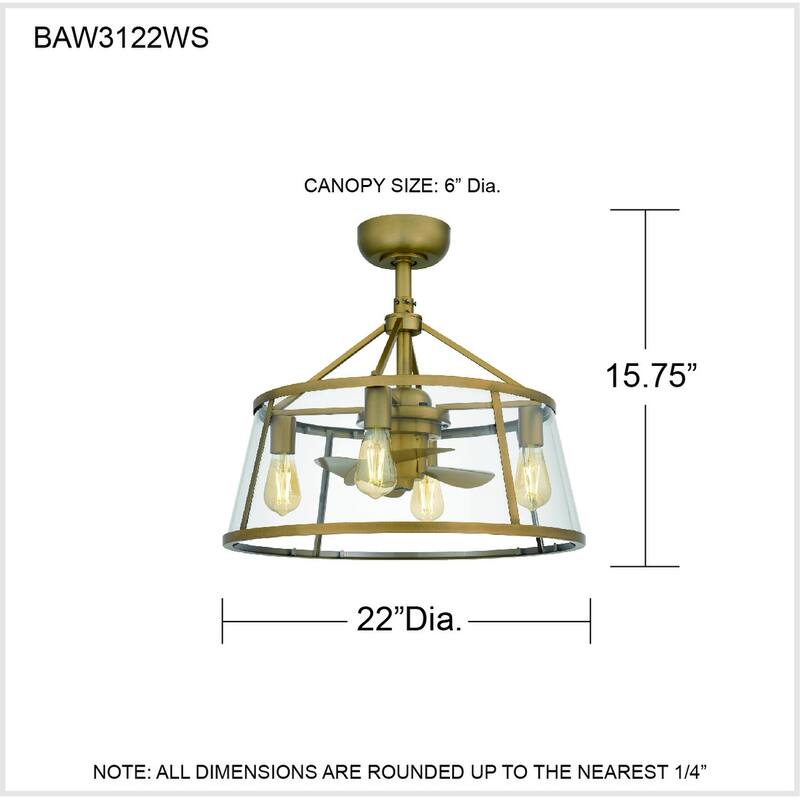 Barlow 4-Light Weathered Brass Fan Light - Weathered Brass