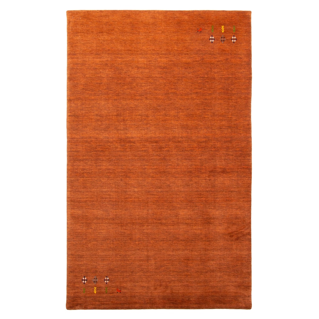 ECARPETGALLERY Hand Loomed Kashkuli Gabbeh Dark Copper Wool Rug - 4'8 x 7'11