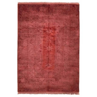 ECARPETGALLERY Hand-knotted Color Transition Burgundy Wool Rug - 6'6 x 9'6