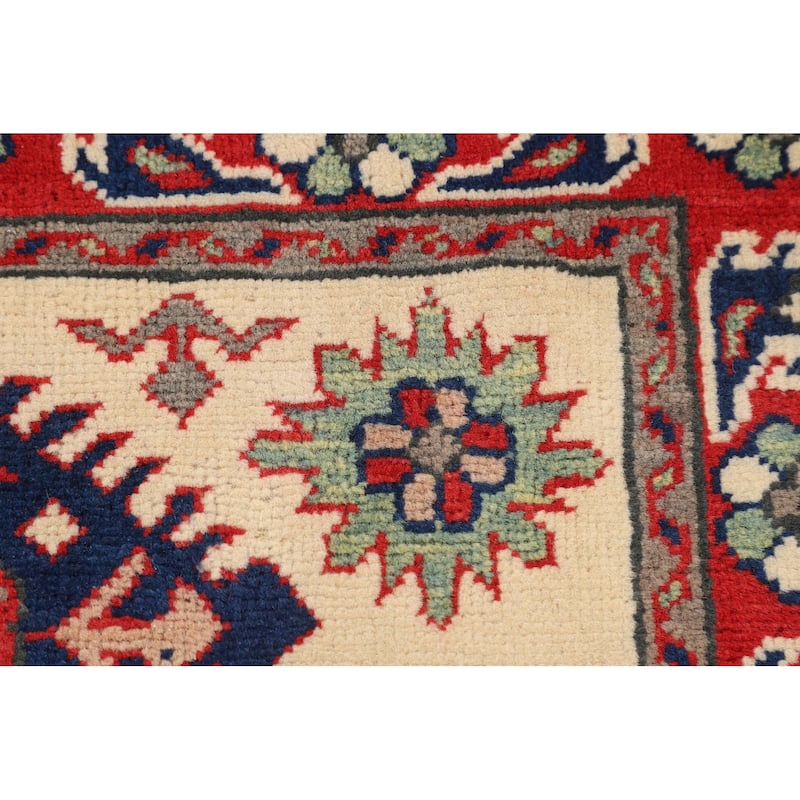 Kazak Foyer Rug Hand-Knotted Traditional Wool Carpet - 2'11" x 4'0"