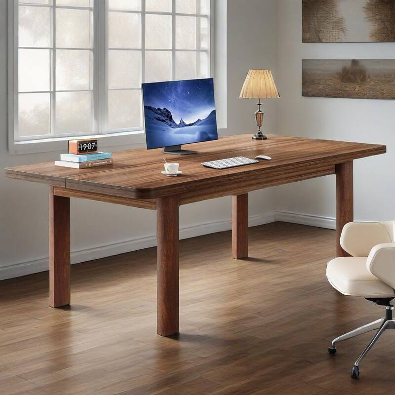 63" Wide Executive Office Desk with Thick MDF Top Large Table for Computer and Writing Tasks