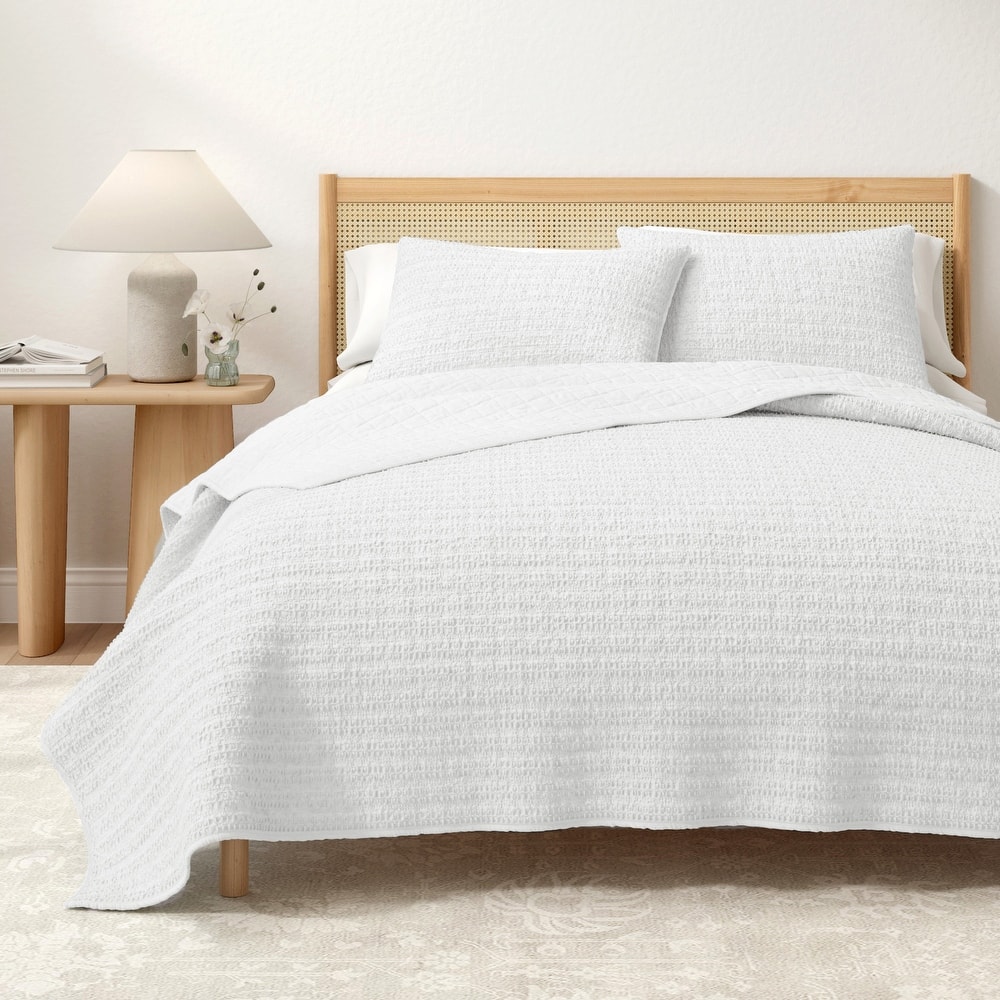 Linery & Co. Cotton Honeycomb Waffle Garment Washed Quilt Set
