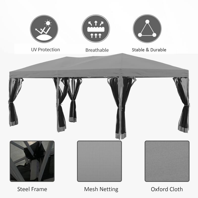 Outsunny Pop Up Party Tent Gazebo Wedding Canopy