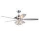 preview thumbnail 3 of 5, Warehouse of Tiffany Makore Chrome 52-inch Lighted Ceiling Fan with Crystal Shade