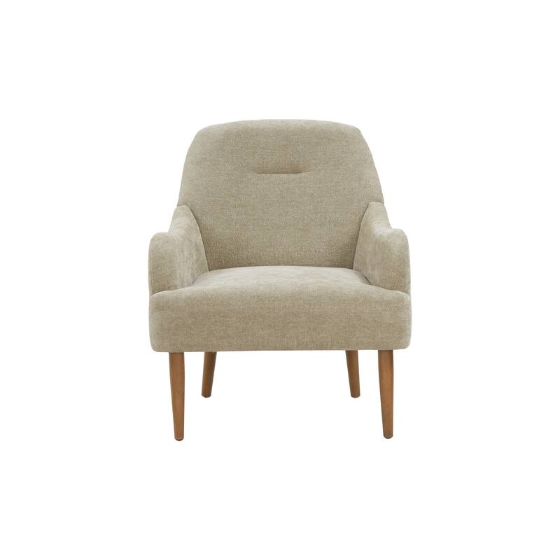 Chenille Armchair, Modern Style Accent Chair with Wood Legs, Comfy Design for Living Room, Bedroom, Office