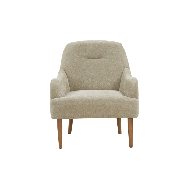 Modern Chenille Accent Chair with Wooden Legs, Set of 1
