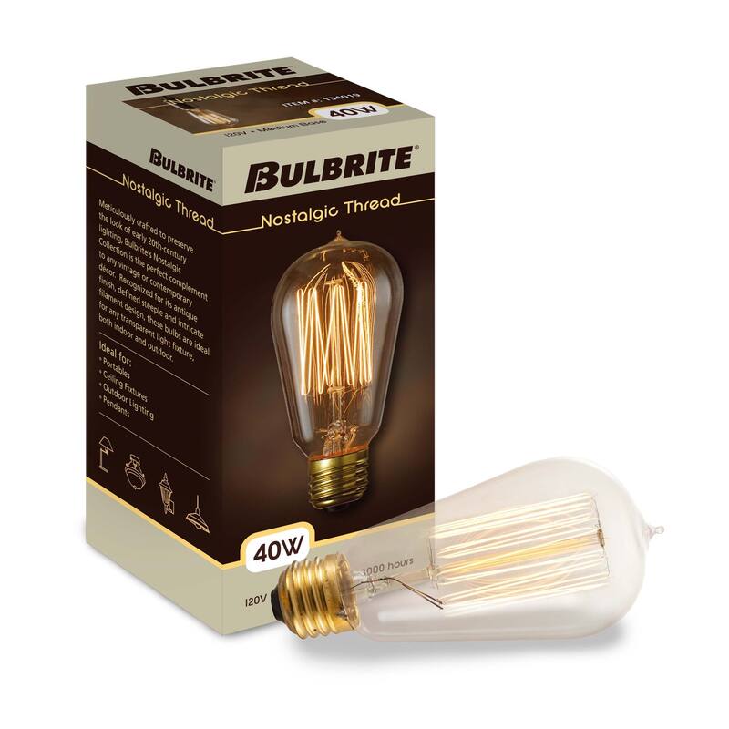Bulbrite Pack of (4) Dimmable Antique Nostalgic Filament Incandescent Bulb