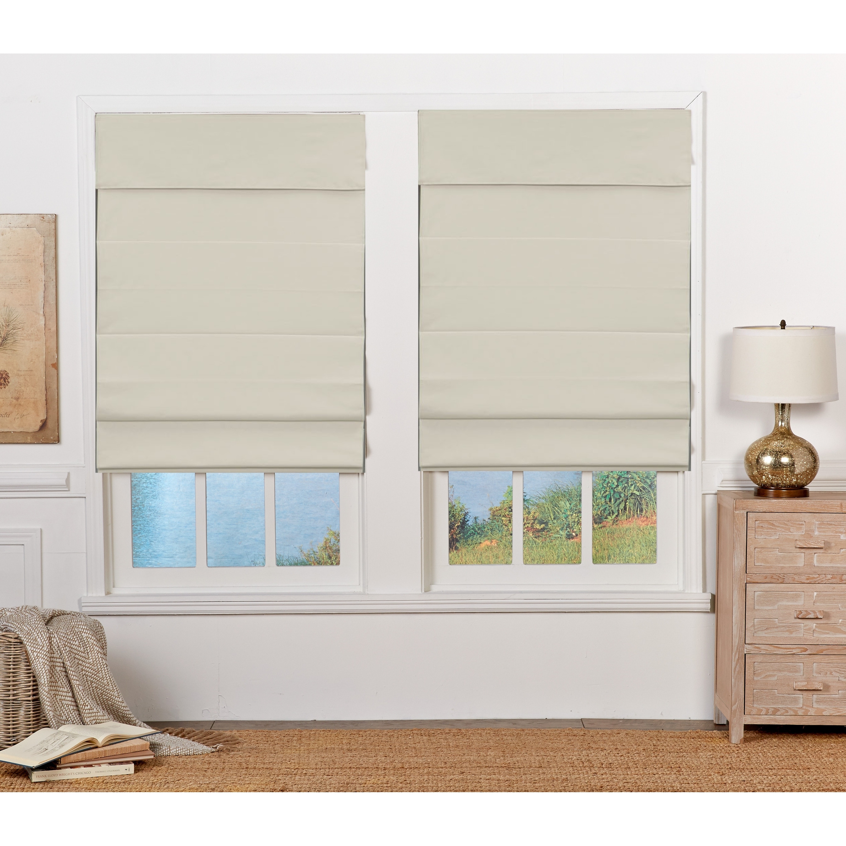 72-inch Ivory Insulating Cordless Roman Shade