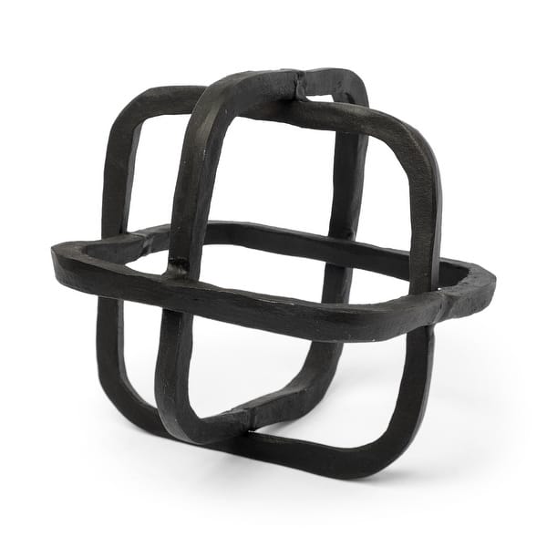 slide 2 of 5, Willem I Black Iron Cube Decorative Object - 8.6"L x 8.6"W x 8.6"H