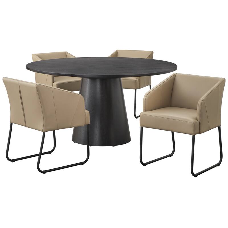 Lifestorey Lucine Dining Set - Black/Khaki