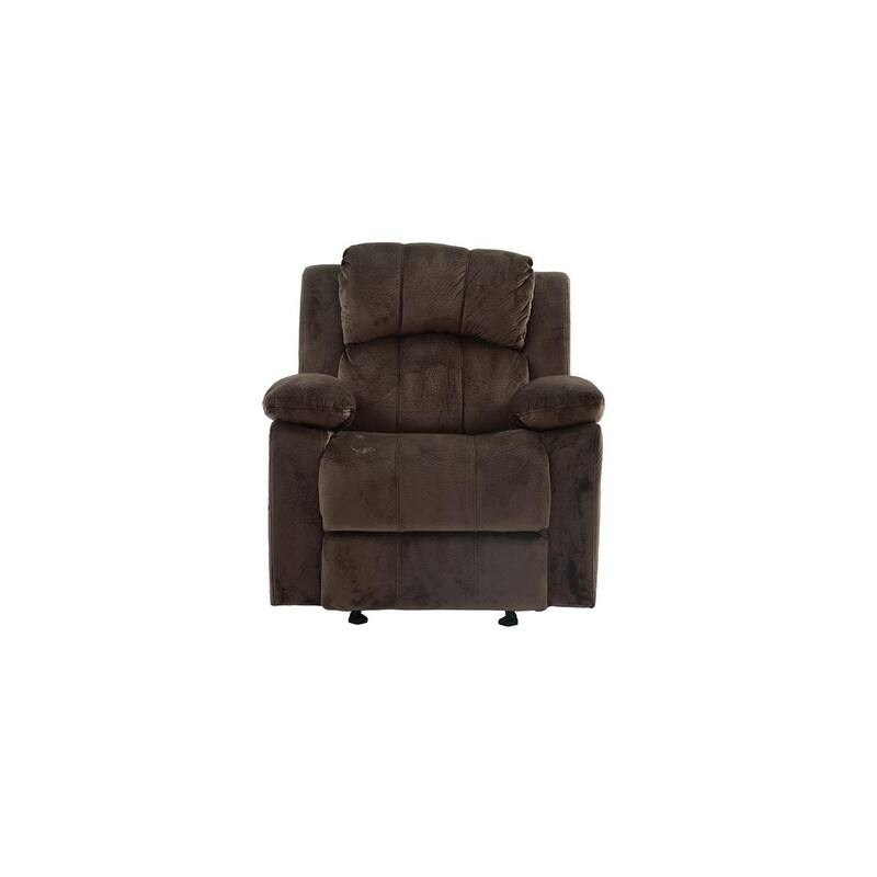 Motion Recliner Chair 1pc Rocker Recliner Couch Living Room Furniture Chocolate Padded Suede Metal Reclining