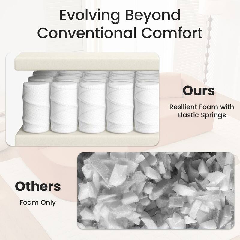 Mixoy 98 inch Chenille L Shape Sectional Sofa with Curved Chaise,Modern Cloud 3 Seater Sofa Couch