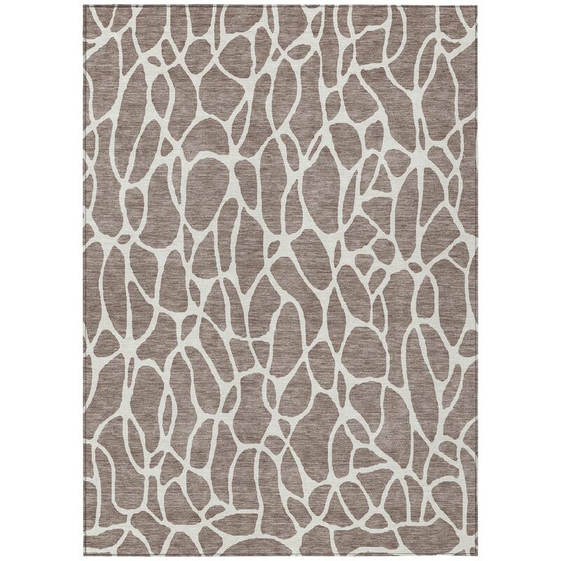 Machine Washable Indoor/ Outdoor Modern Chantille Rug
