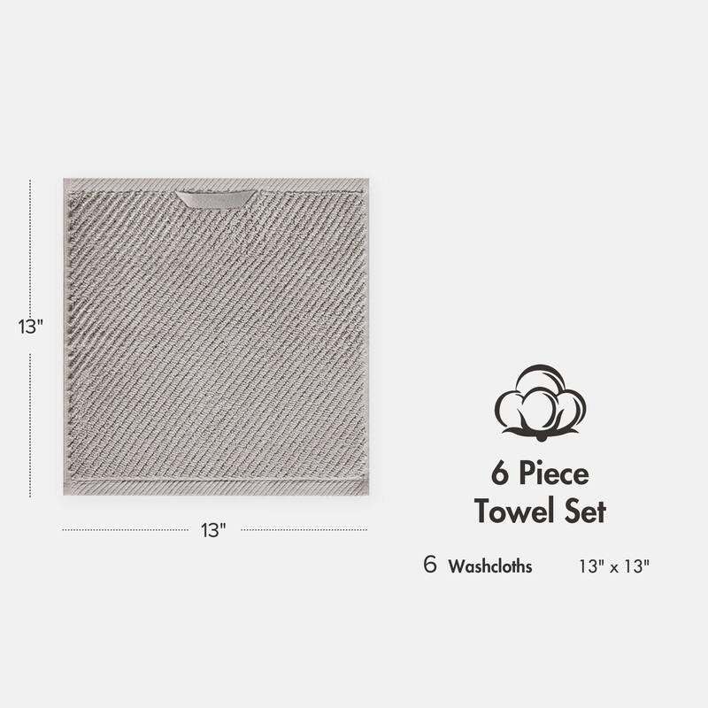 Madison Park Diagonal Ribbed Cotton Quick Dry Towel Set